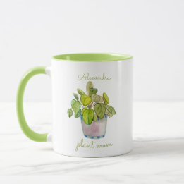 Plant Mom Watercolor Potted Houseplants Mug