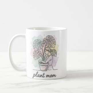 Plant Mom Watercolor Splash Aesthetic Mug