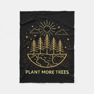 Plant More Trees Earth Day Nature Environmental Fleece Blanket