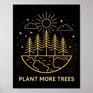 Plant More Trees Earth Day Nature Environmental Poster
