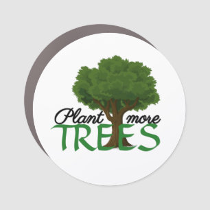 Plant more trees - tree design and quote quadratis car magnet