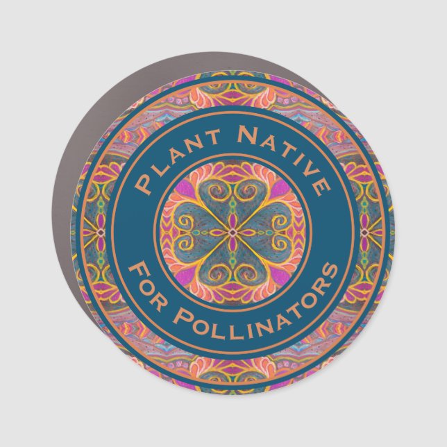 Plant Native Car Magnet Lucky Magenta Emerald (Front)