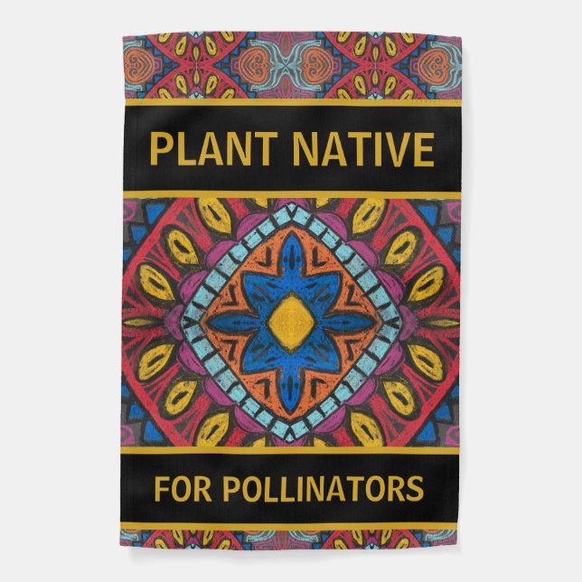 Plant Native for Pollinators Garden Flag (Front)