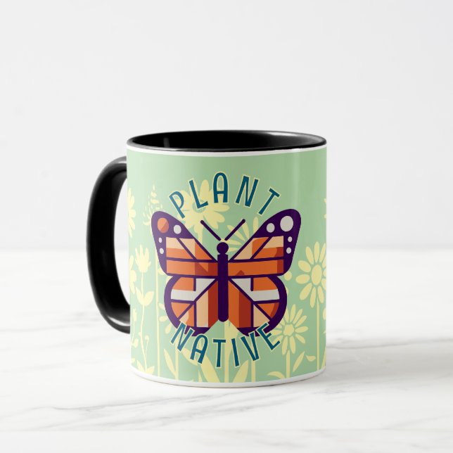 Plant Native Monarch Butterfly Yellow Flowers Mug (Front Left)