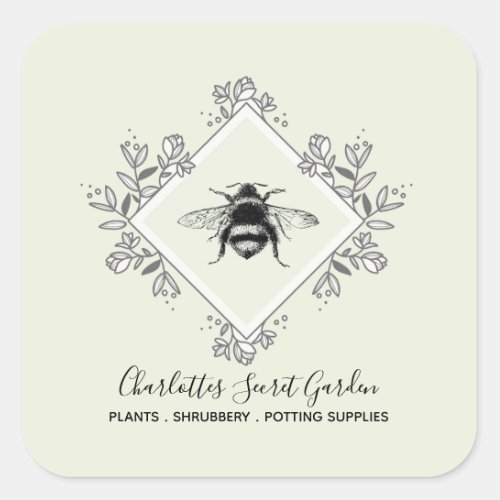 Plant Nursery Garden Supply Bee Logo Product Label