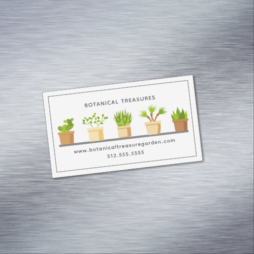 Plant Nursery Modern Garden Botanist Succulents Business Card Magnet