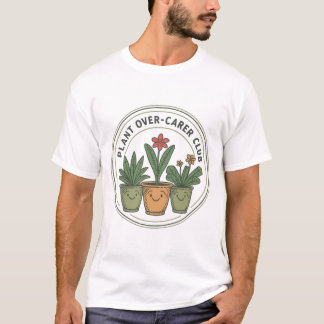 Plant Over-carer Club – Retro Vintage Aesthetic Ba T-Shirt