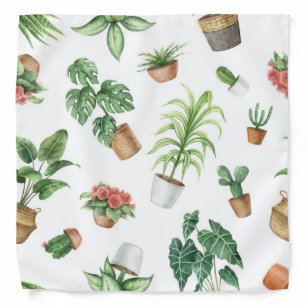 Plant pattern bandana