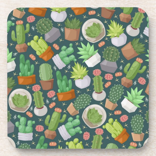 Plant pattern beverage coaster (Front)