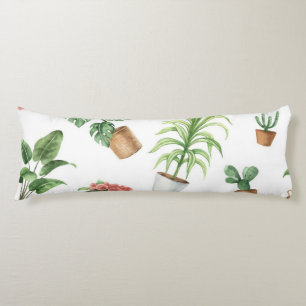 Plant pattern body pillow