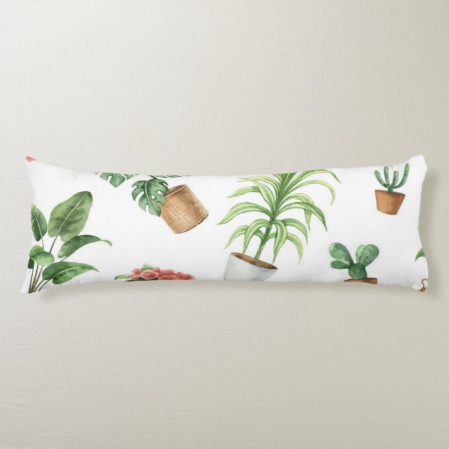 Plant pattern body pillow (Front)