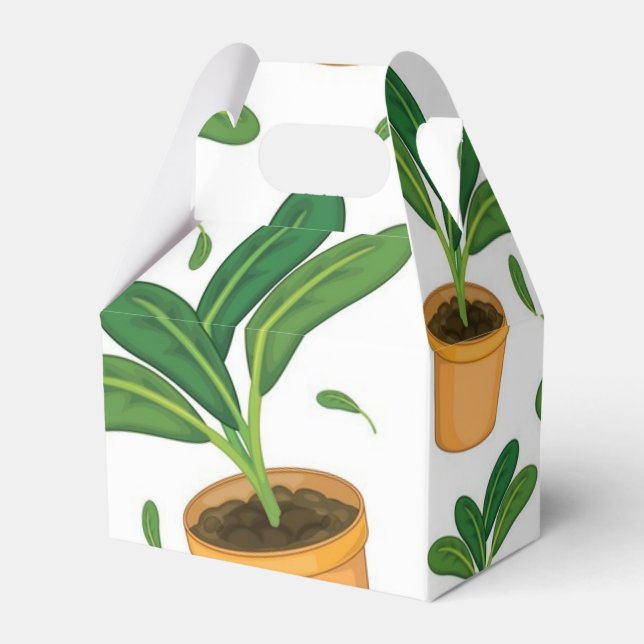 Plant pattern favor boxes (Front Side)