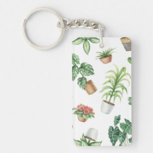 Plant pattern keychain