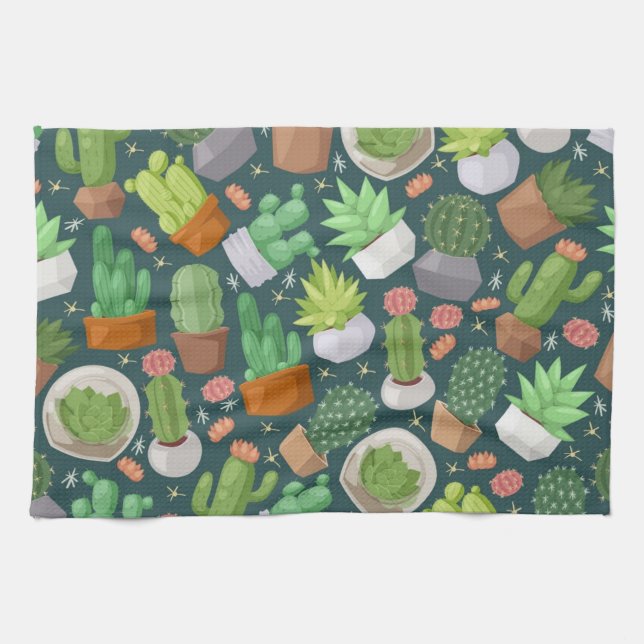 Plant pattern kitchen towel (Horizontal)
