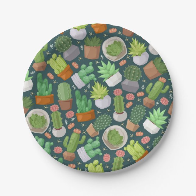 Plant pattern paper plates (Front)