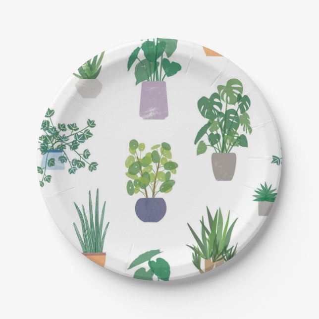 Plant pattern paper plates (Front)