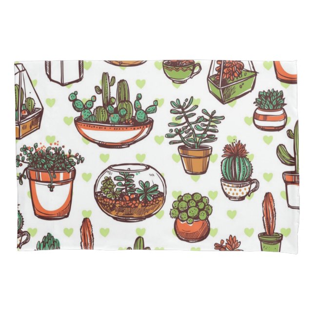 Plant pattern pillow case (Front)