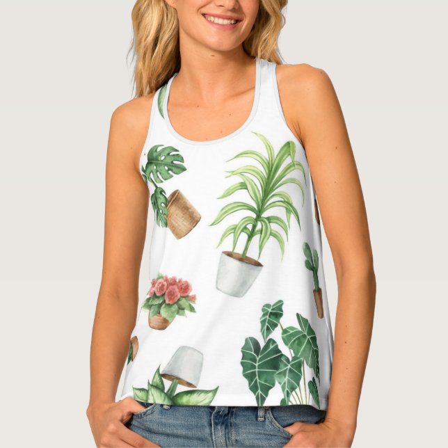 Plant pattern tank top (Front)