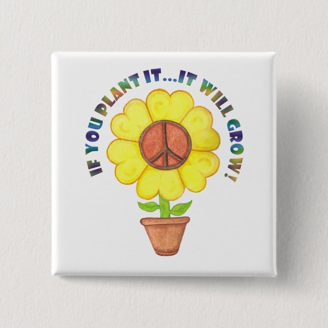 Plant Peace Button (Front)