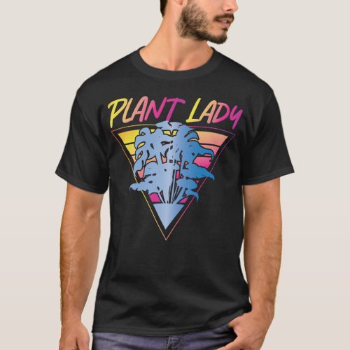 Plant Plant Lady Mom Monstera 80s 90s Retro T_Shirt
