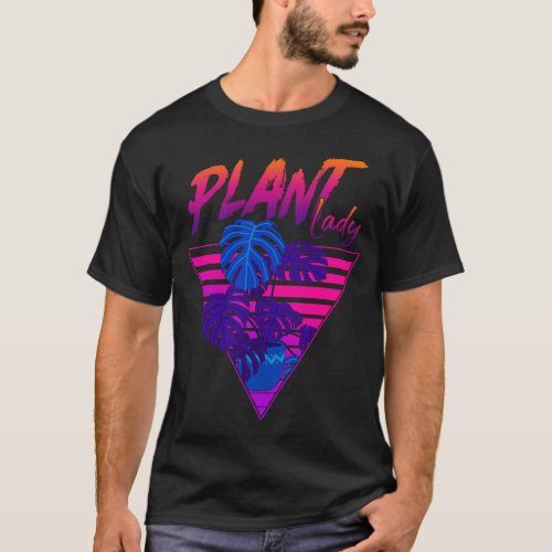 Plant Plant Lady Mom Monstera 80s 90s Retro T_Shirt