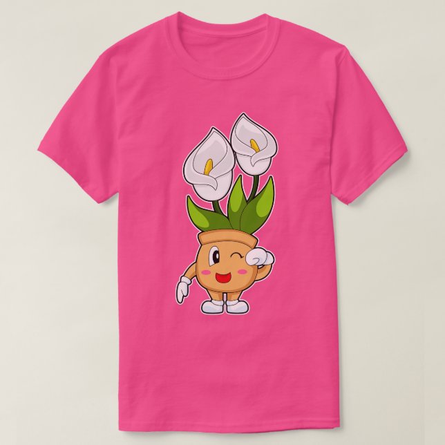 Plant pot Calla Lily Flower T-Shirt (Design Front)
