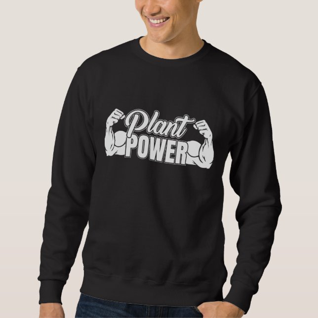 Plant Power Vegetarian Workout Gym Sweatshirt (Front)