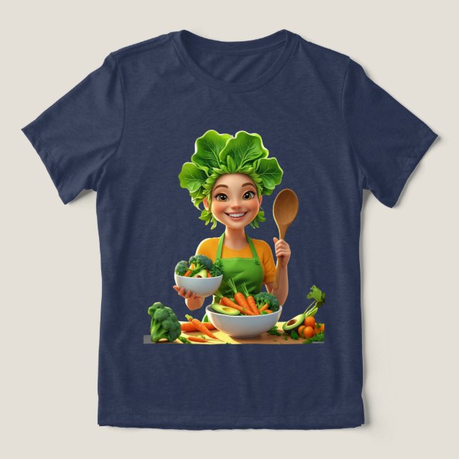 Plant-Powered Chef – Cooking with Kindness Tri-Blend Shirt (Design Front)