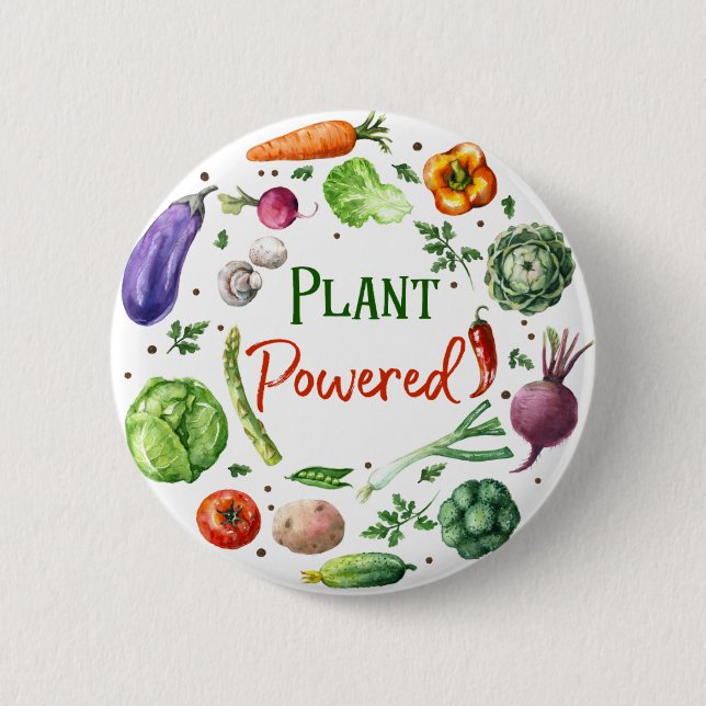 Plant-Powered Designs Pinback Button (Front)
