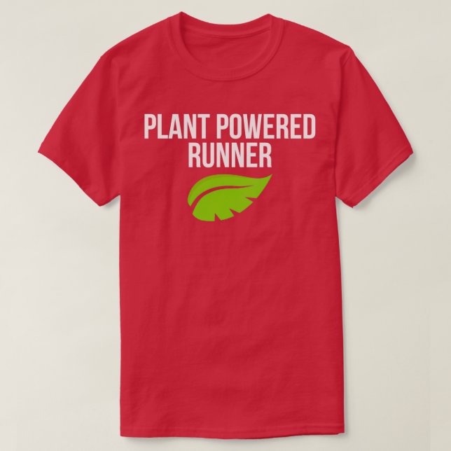 Plant Powered Runner Vegan Trail Marathon Running T-Shirt (Design Front)
