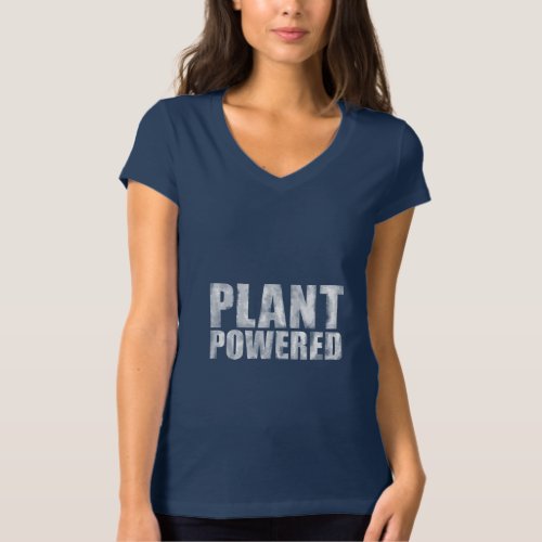 Plant Powered Vegan Washout White on Black Tee