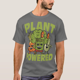Plant Powered Veggie Funny Veganism  T-Shirt