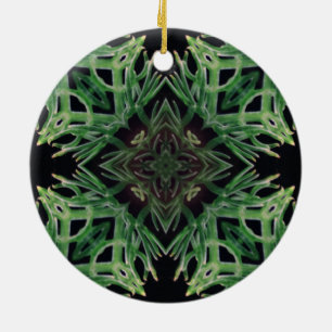 Plant Psychedelic Arts - Patterns - Green Plants - Ceramic Ornament