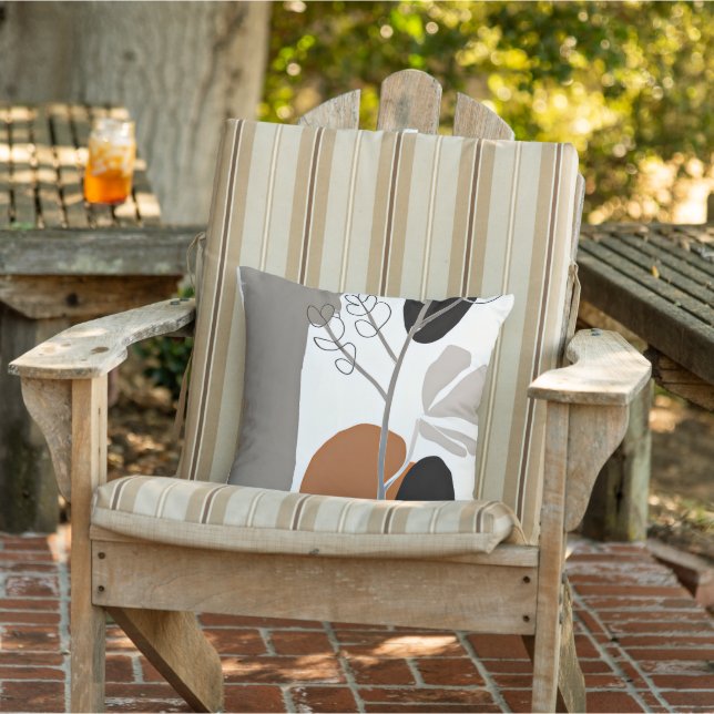 Plant rising minimalist art outdoor pillow (Chair)