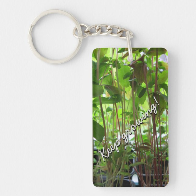 Plant Seedlings Keep Growing Keychain (Front)