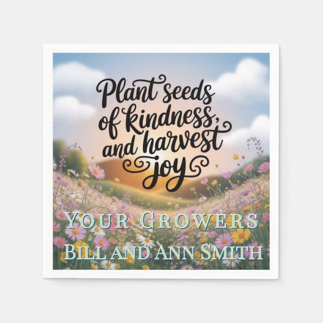 Plant Seeds of Kindness Customizable  Napkins (Front)