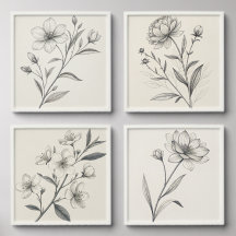 Plant sets picture wall bedroom
