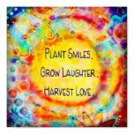 Plant Smiles Cheerful Inspirational Poster Plant Smiles Cheerful Inspirational Poster