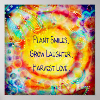 Plant Smiles Cheerful Inspirational Poster