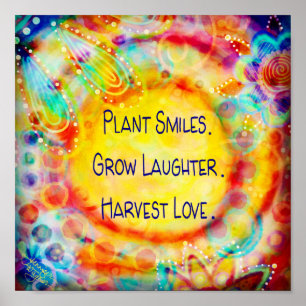 Plant Smiles Cheerful Inspirational Poster