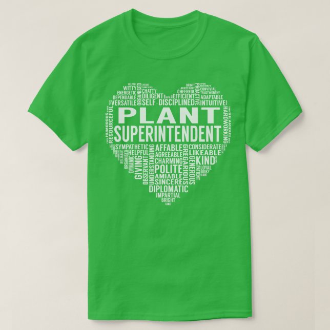Plant Superintendent Heart T-Shirt (Design Front)
