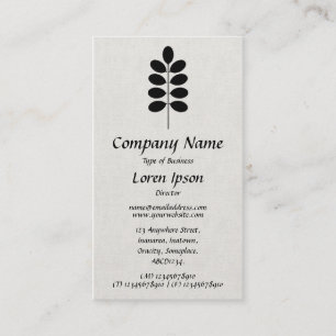 Plant Symbol - Black on Canvas Business Card