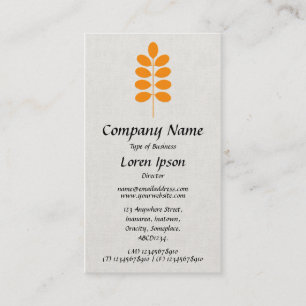 Plant Symbol - Orange on Canvas Business Card