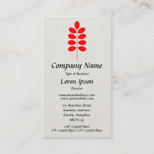 Plant Symbol - Red on Canvas Business Card