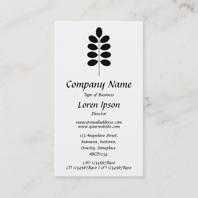 Plant Symbol - White Business Card (Front)