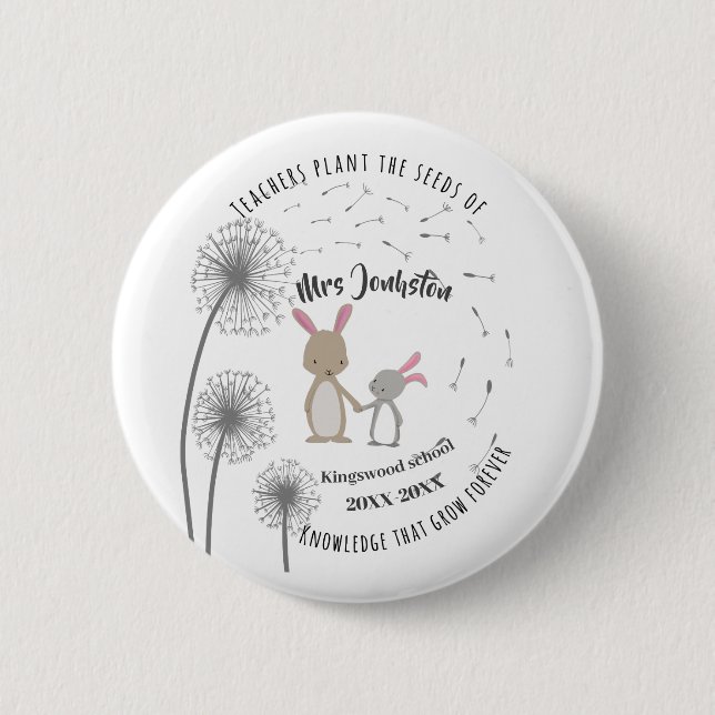 Plant the Seed of Knowledge Button, Dandelion  Button (Front)