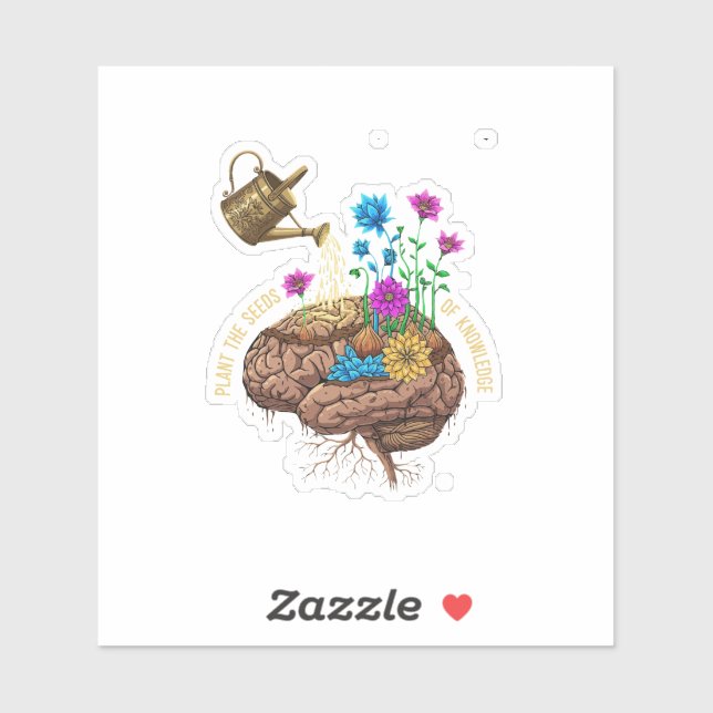 Plant the Seeds of Knowledge | Inspirational Brain Sticker (Sheet)