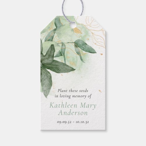 Plant These Seeds In Loving Memory Funeral Favor Gift Tags
