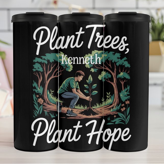 Plant Trees, Plant Hope" - Eco-Friendly Gardening Thermal Tumbler (Creator Uploaded)