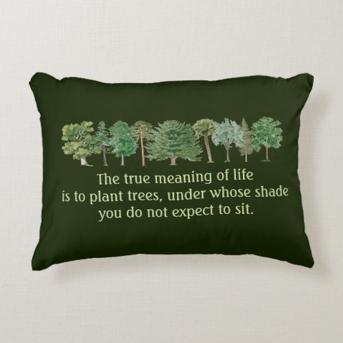 Plant Trees Shade Meaning of Life Environmental Accent Pillow